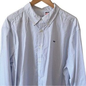 Vineyard Vines Performance Calabash Check Whale Shirt XXL NWT Spinnaker Blue